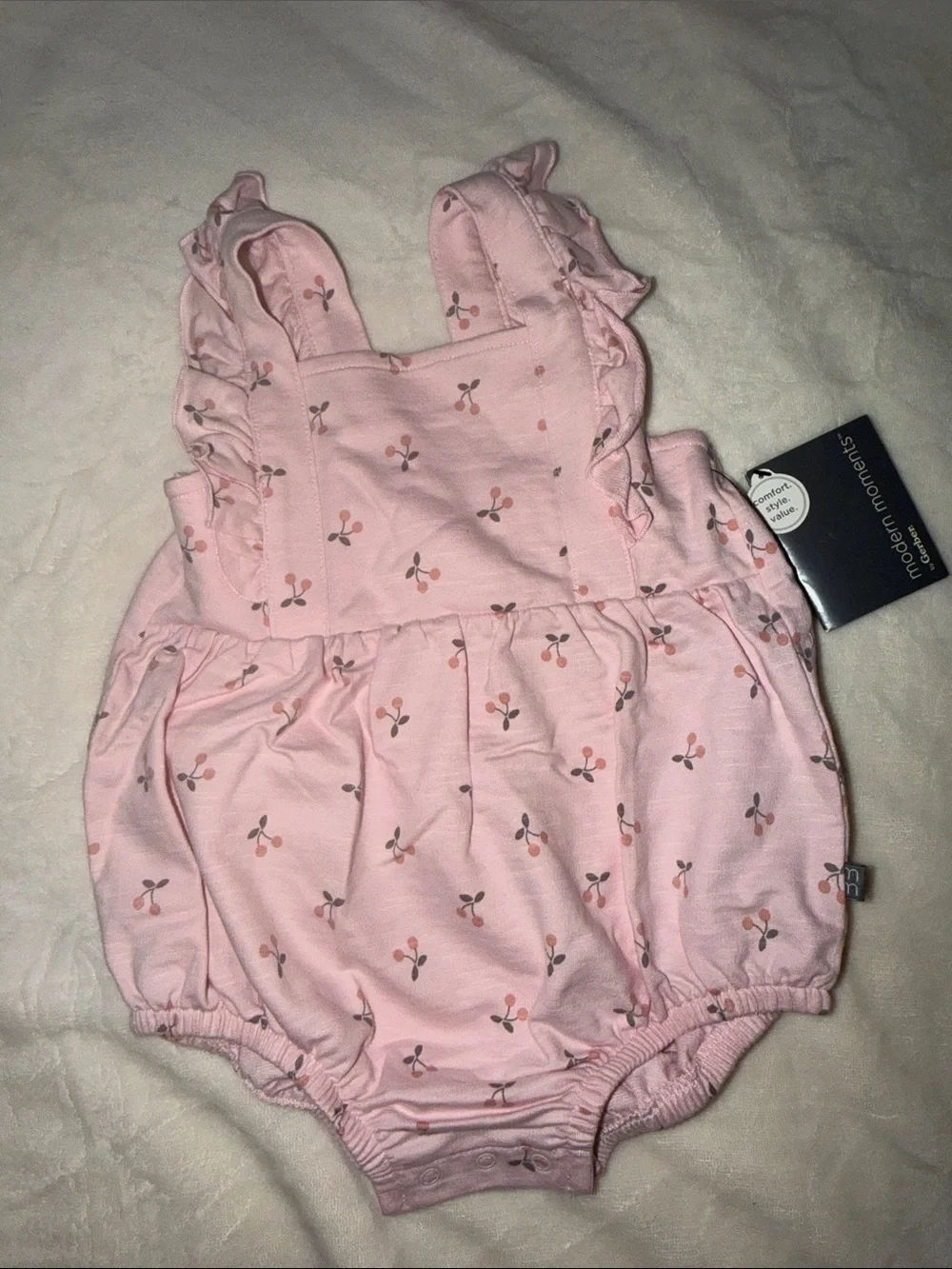 NWT Pink Floral Ruffle Baby Romper